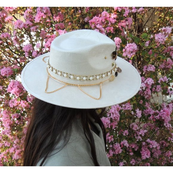 Handmade wide brim hat made in Mexico hand painted - Picture 3 of 15